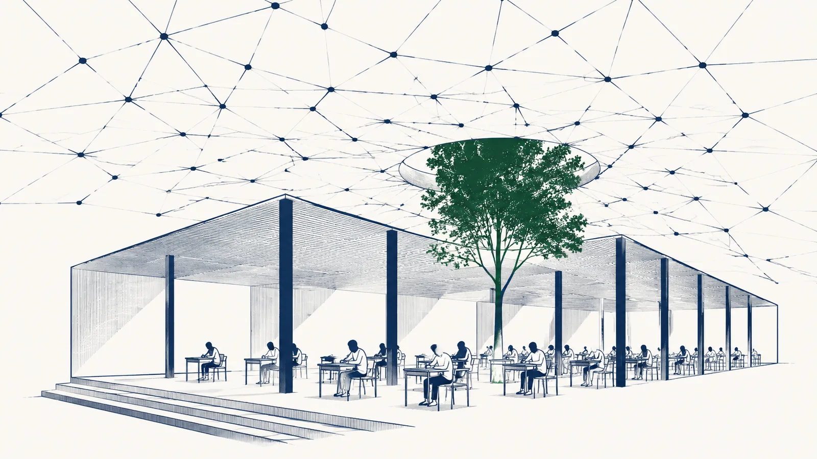 Ilustração editorial: iso 42001 em educação: proctoring algorítmico